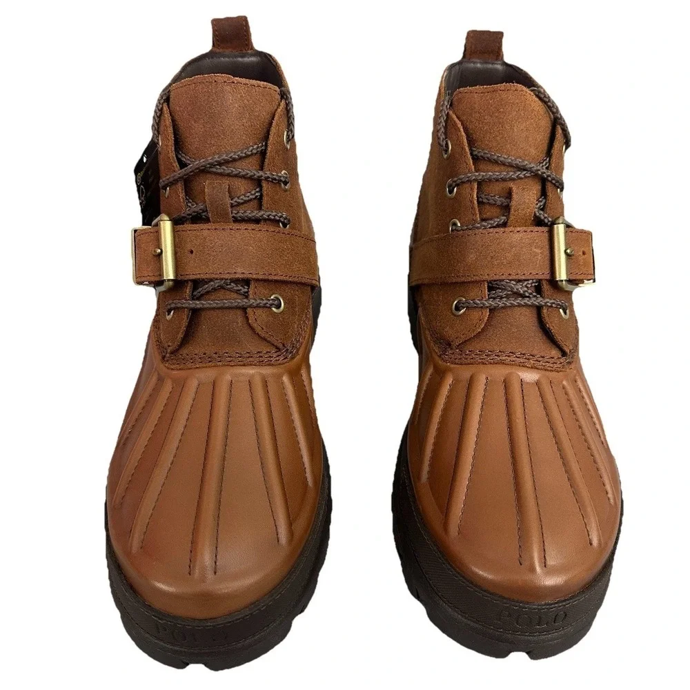 Polo Ralph Lauren Men's Oslo Low Suede Waterproof Leather Boots Size 9.5 D New